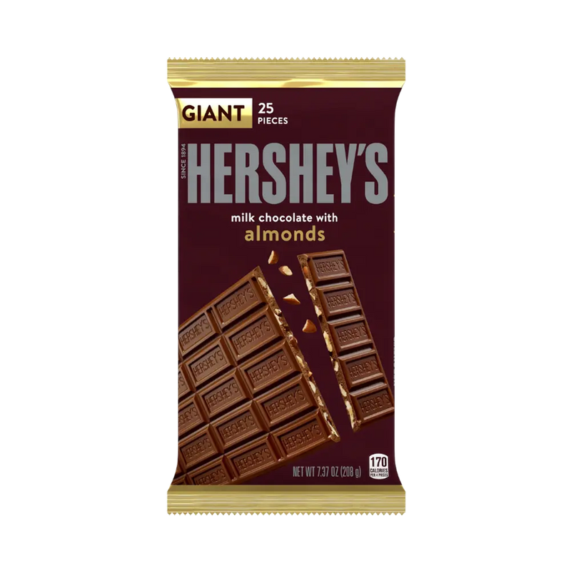Hershey's Milk Almonds Giant  Chocolate 7.37oz