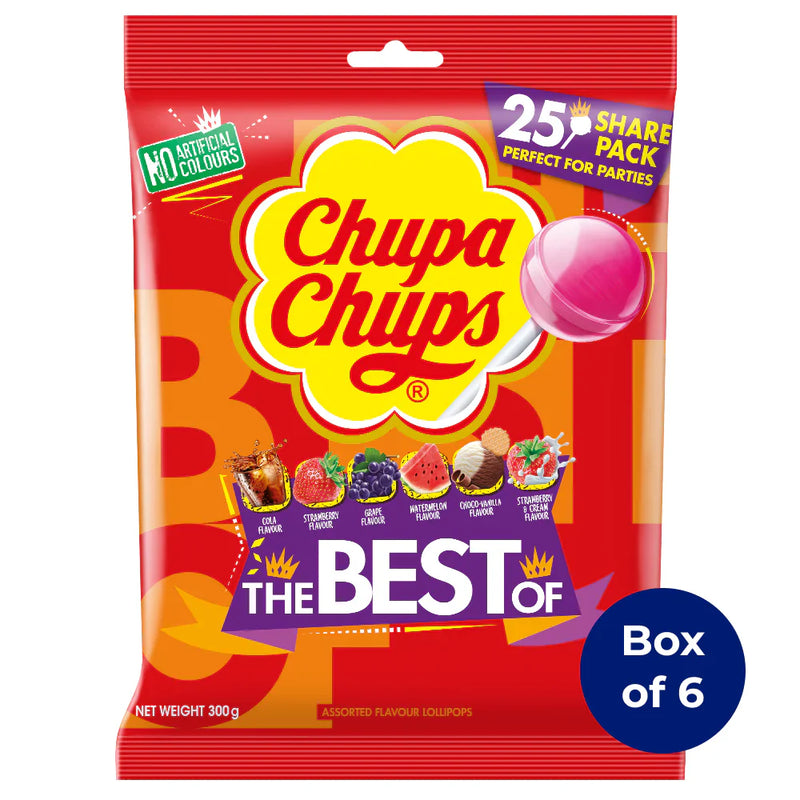 Lollipop Chupa Chups The Best Of 25 Asst Flavours Pouch Bag 300g