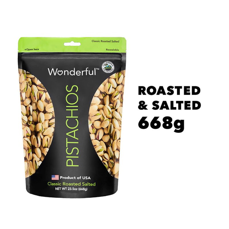 Wonderful Classic Roasted Salted Pistachios 668G