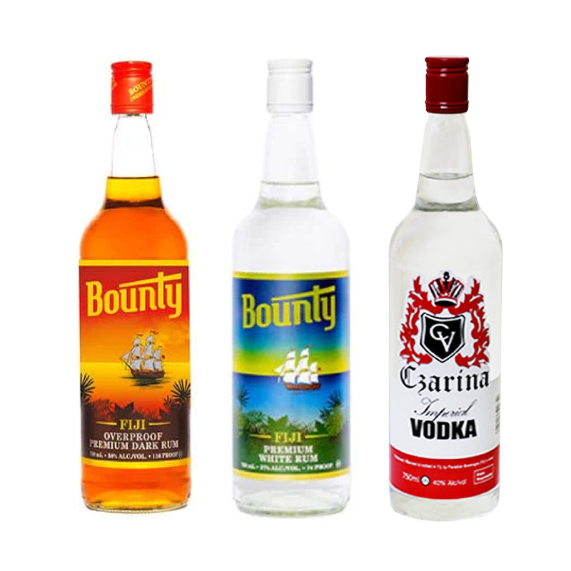 Bounty OP Rum 750ml + Bounty White Rum 750ml + Czarina Vodka 750ml