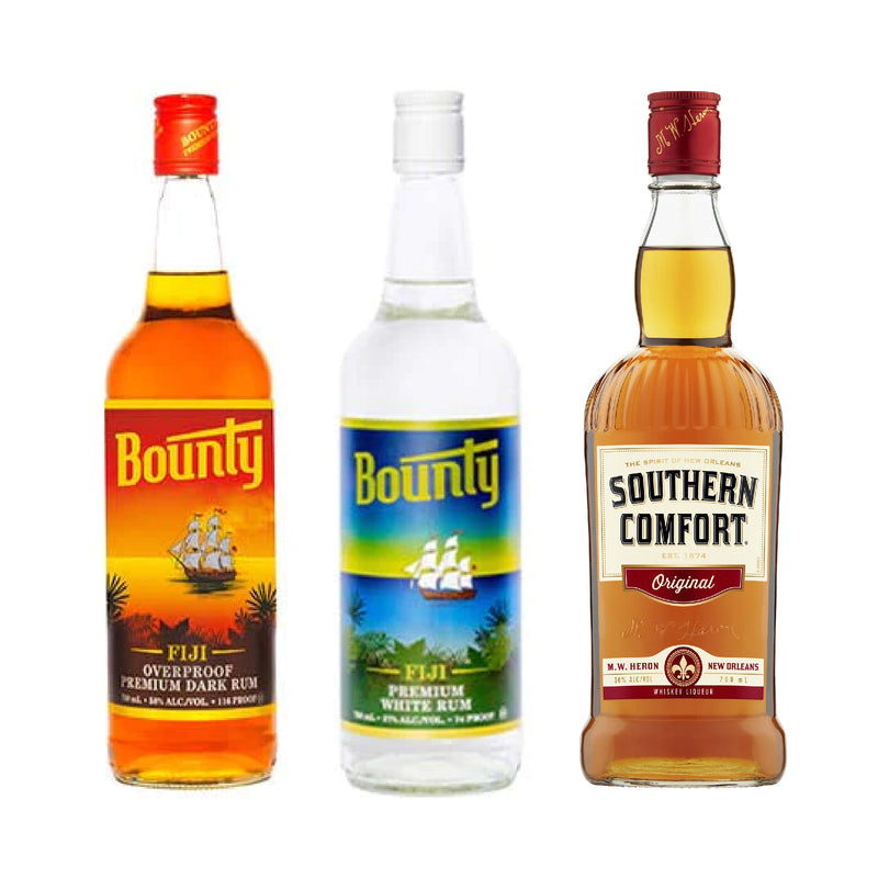 Bounty OP Rum 750ml + Bounty White Rum 750ml + Southern Comfort 700ml