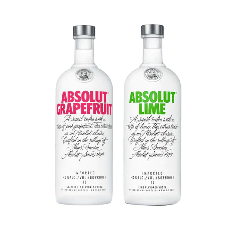 Absolut Grapefruit Vodka 1L + Absolut Lime 1L