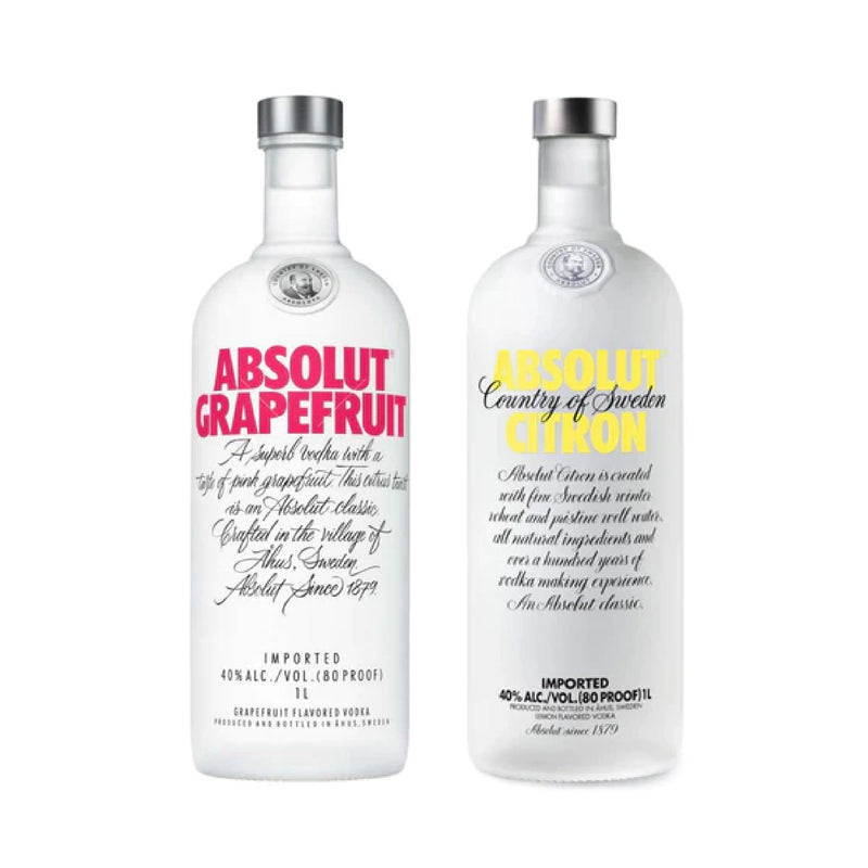 Absolut Grapefruit Vodka 1L + Absolut Citron Vodka 1L