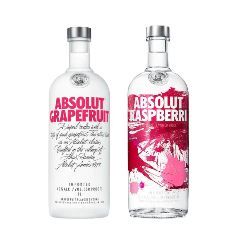 Absolut Grapefruit Vodka 1L + Absolut Raspberri Vodka 1L