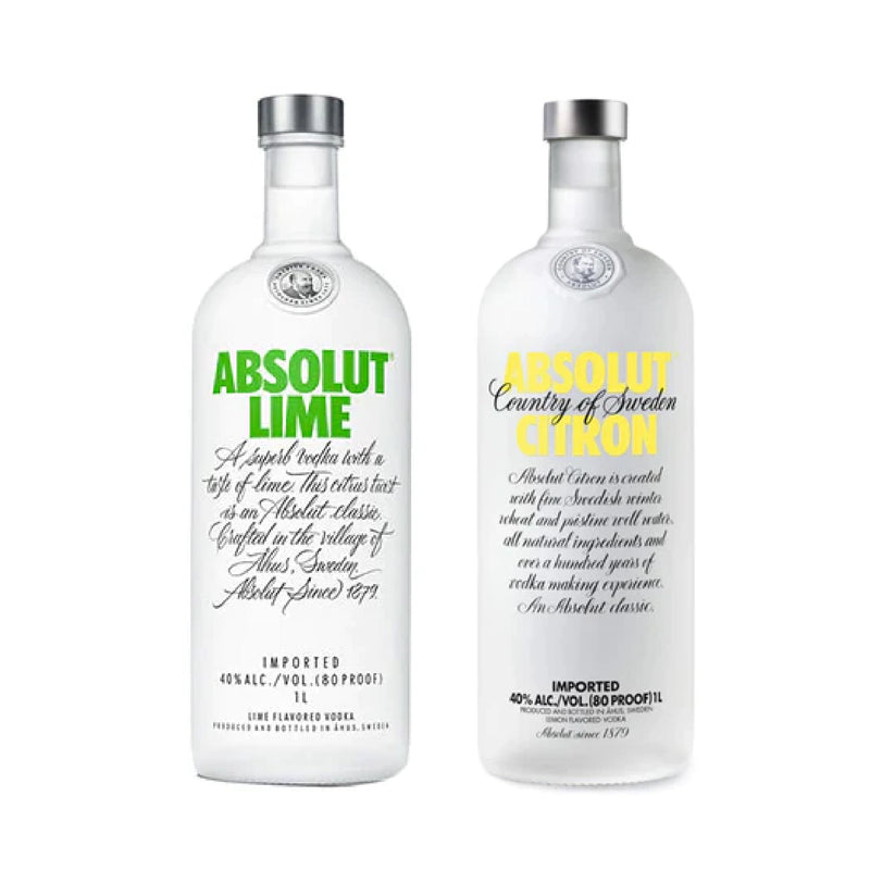 Absolut Lime 1L + Absolut Citron Vodka 1L