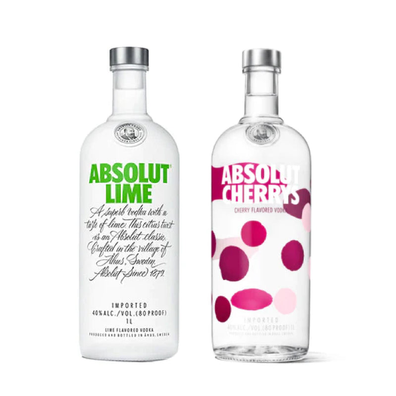 Absolut Lime 1L + Absolut Vodka Cherrys 1L
