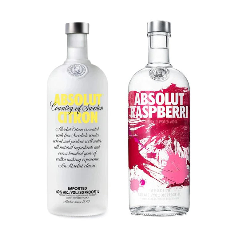 Absolut Citron Vodka 1L + Absolut Raspberri Vodka 1L