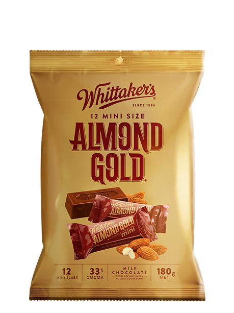 Whittakers Mini Size Almond Gold Slab 180g(12x15g)