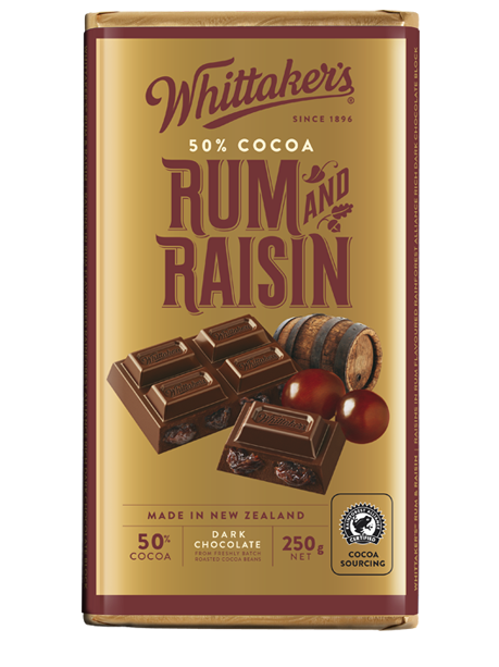 Whittakers Rum & Raisin Block 250g