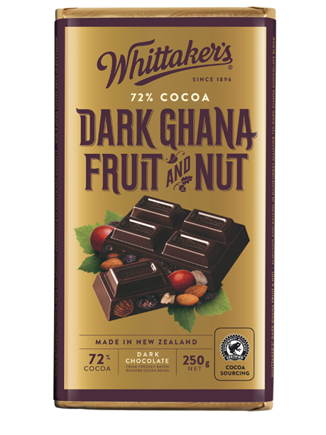Whittakers Dark Ghana Fruit & Nut Block 250g